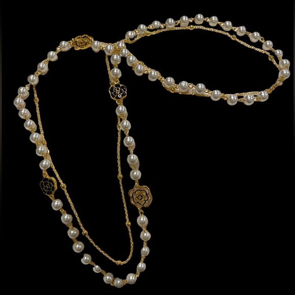 NWOT "Chanel Feel" Simulated Double Layer
Long Pearl Necklace - Picture 2 of 2